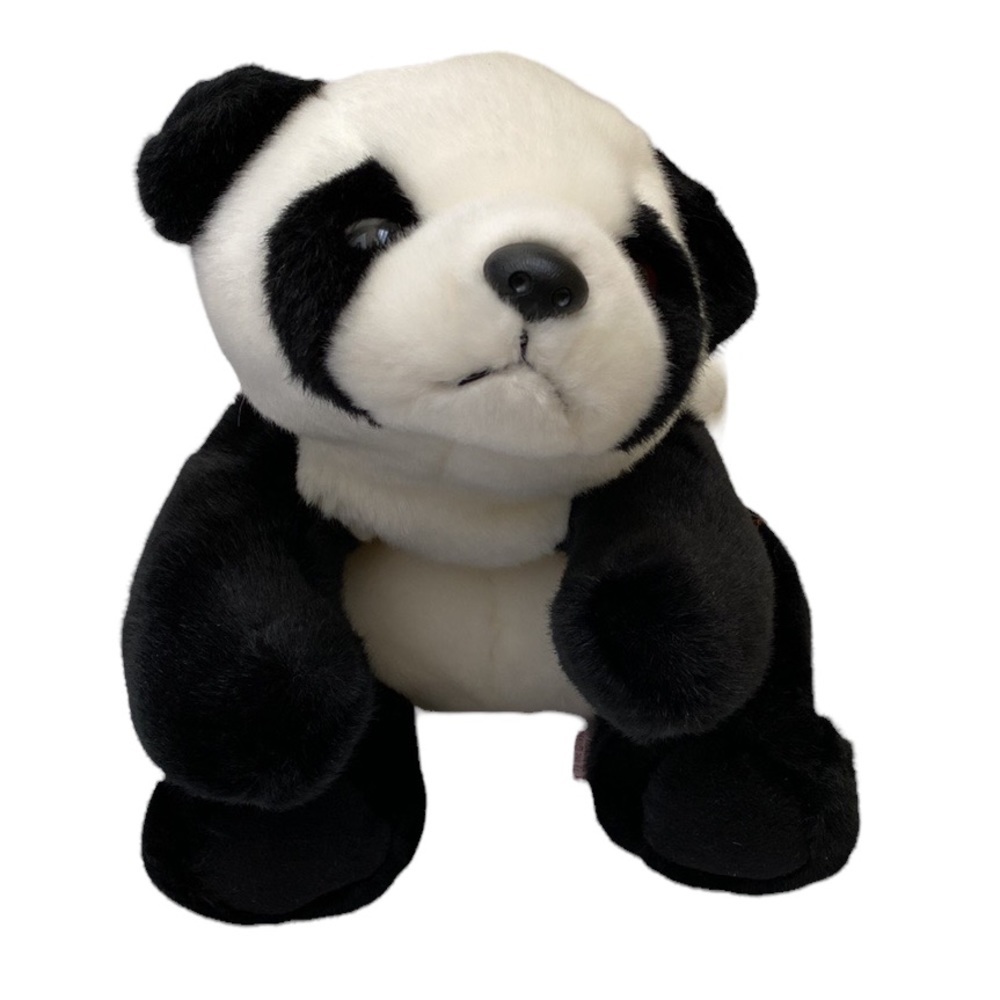 Vintage Ty Beanie Buddies Panda Plush Soft Stuffed Animal White Black Size OS